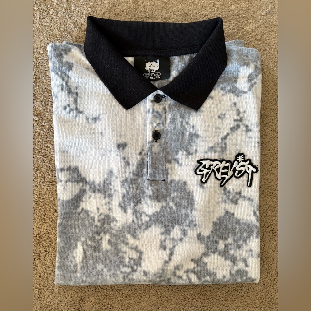 G59 Records MOAB Polo Gray White shirt size M